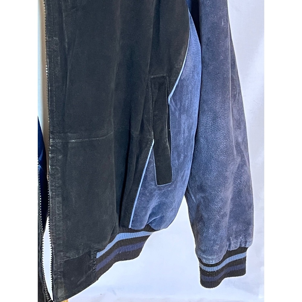Vintage NFL Seattle Seahawks Jacket Suede Leather Bomber Full‎ Zip Mens XL - Picture 12 of 13